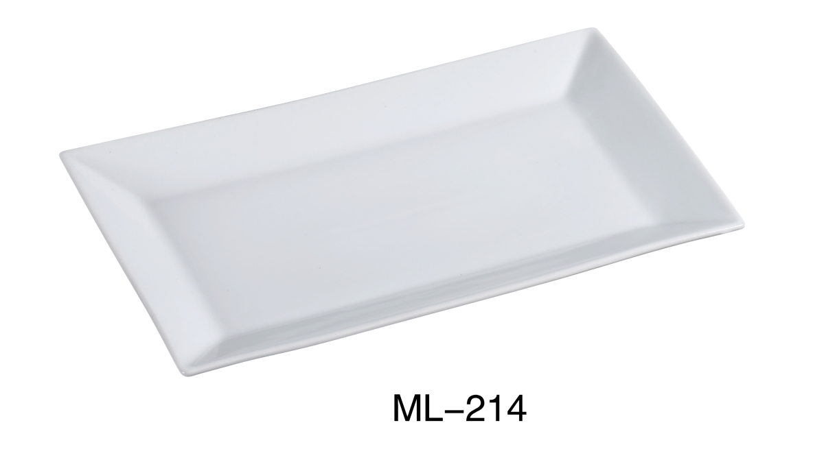 Picture of Yanco ML-214 Porcelain Rectangular Plate, Super White - 14 x 8 in. - Pack of 12
