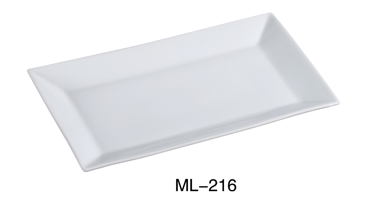 Picture of Yanco ML-216 Porcelain Rectangular Plate, Super White - 16 x 9.5 in. - Pack of 6