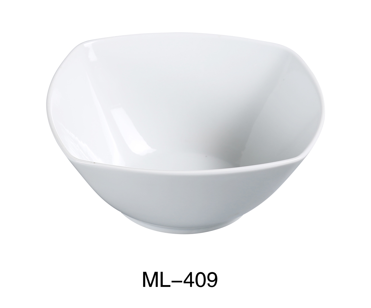 Picture of Yanco ML-409 9.5 in. Porcelain Square Salad Bowl, Super White - 64 oz - Pack of 24