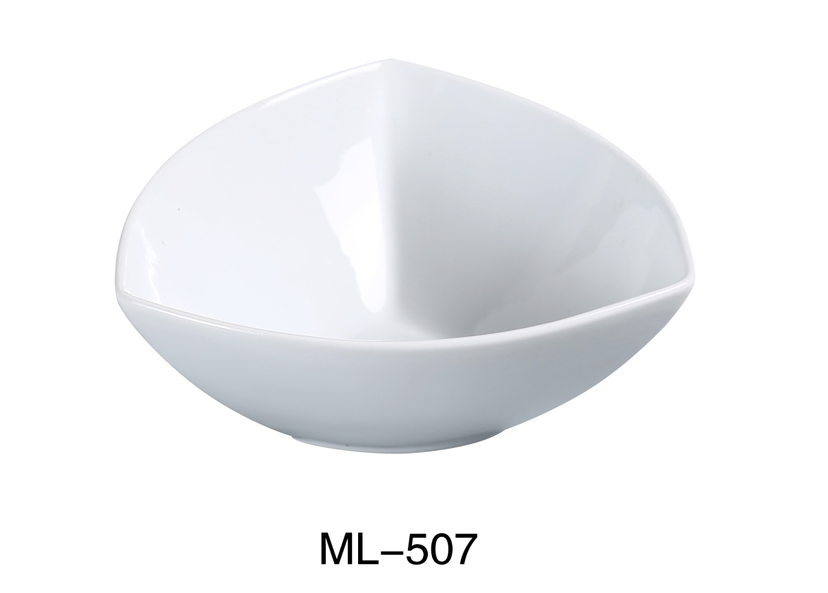 Picture of Yanco ML-507 7 in. Porcelain Triangle Bowl, Super White - 24 oz - Pack of 24