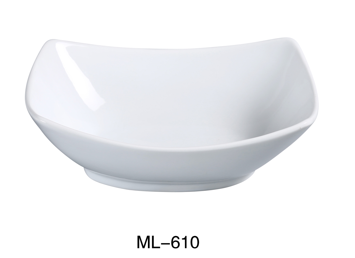Picture of Yanco ML-610 42 oz Porcelain Rectangular Bowl, Super White - 7.5 x 10 in. - Pack of 12