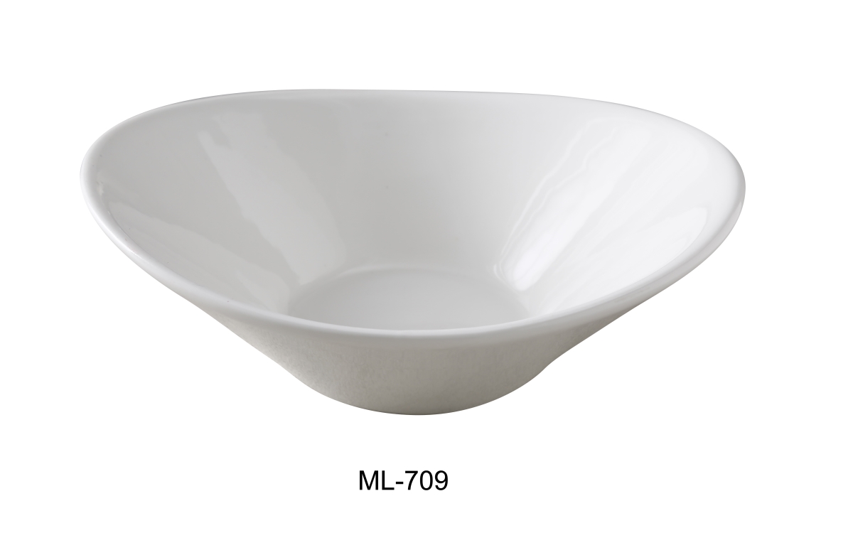 Picture of Yanco ML-709 22 oz Porcelain Oval Salad Bowl, Super White - 9 x 7.25 in. - Pack of 12