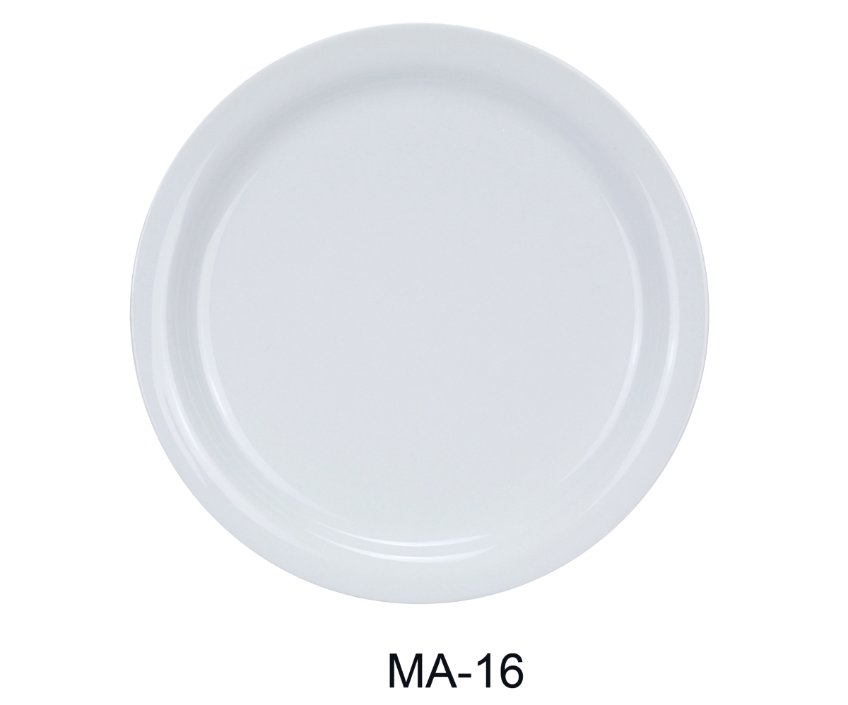 Picture of Yanco MA-16 10.5 in. Mayor Narrow Porcelain Rim Dinner Plate, Super White - Pack of 12