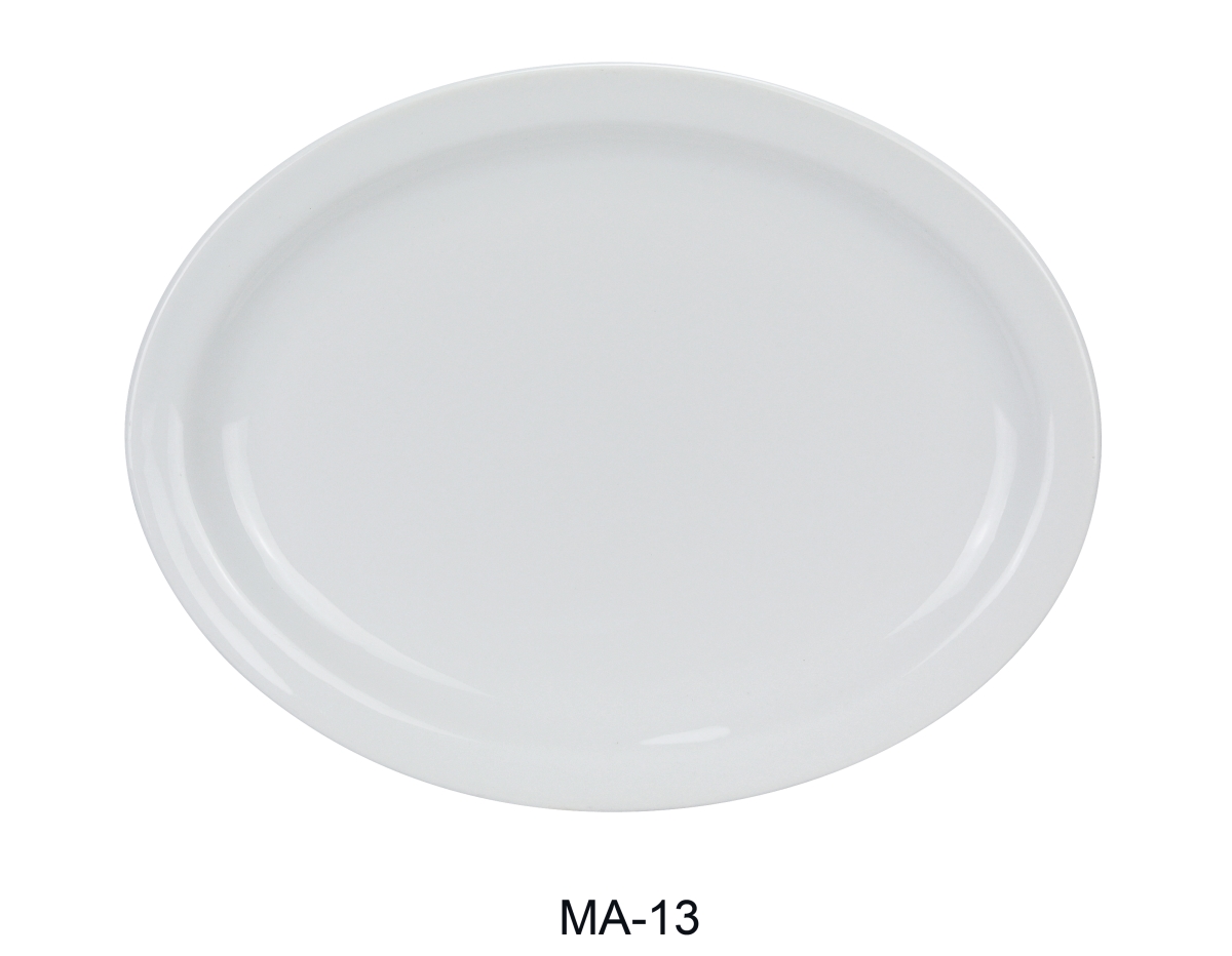 Picture of Yanco MA-13 11.25 in. Mayor Narrow Porcelain Rim Platter, Super White - Pack of 12