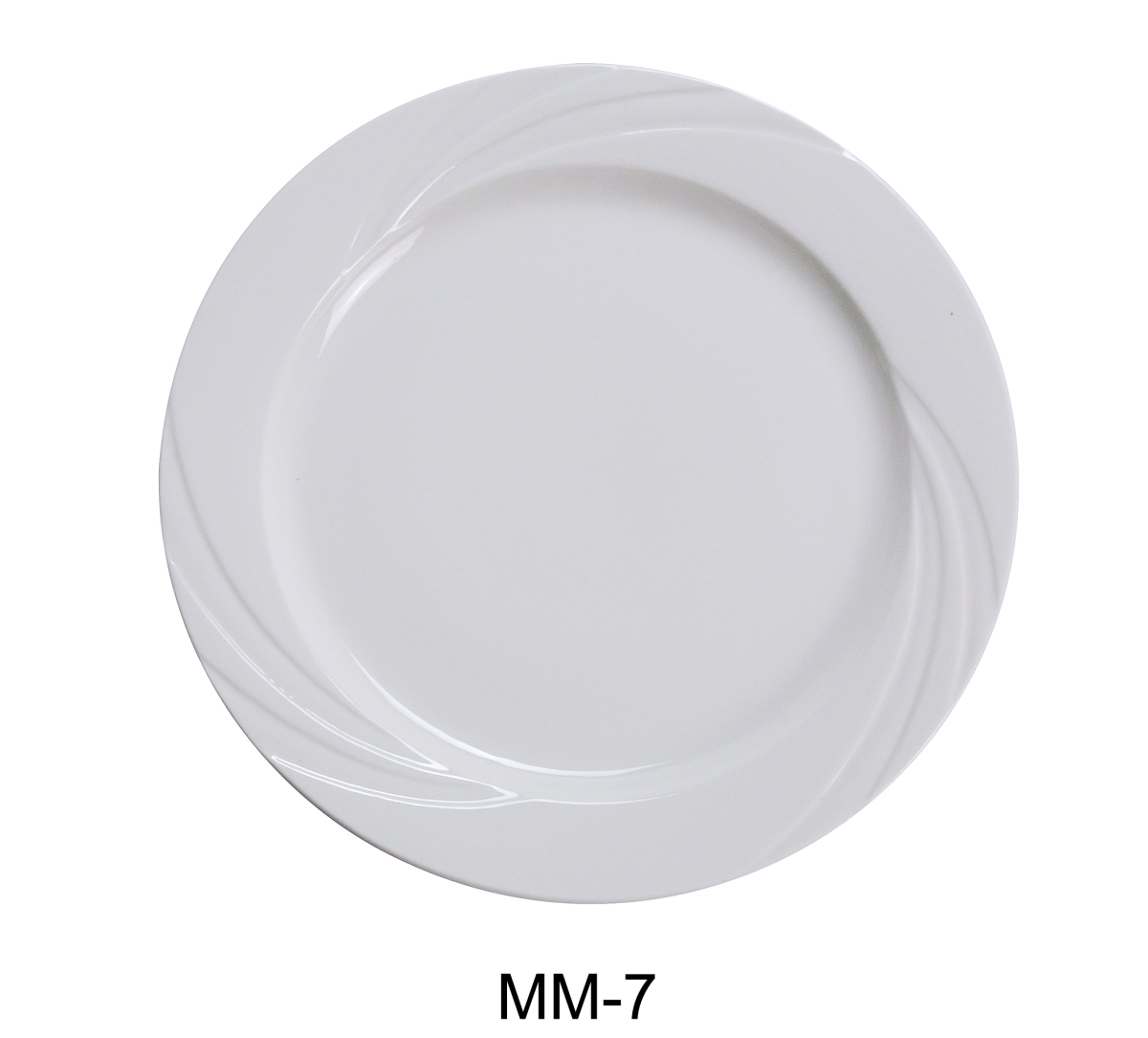 7.25 in. Miami Porcelain Round Plate, Bone White - Pack of 36