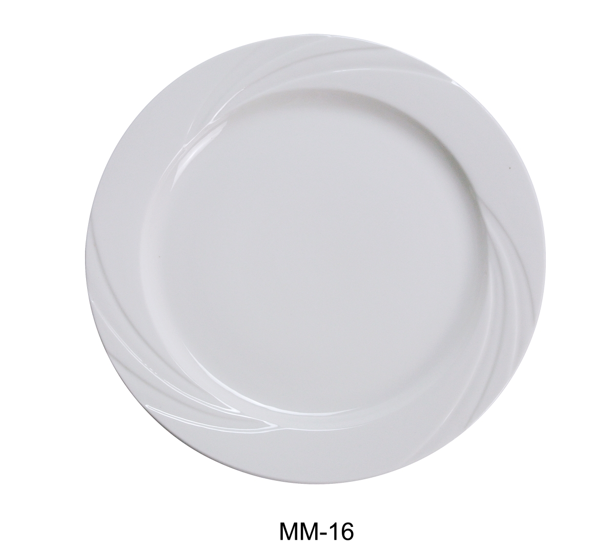 10.5 in. Miami Porcelain Dinner Plate, Bone White - Pack of 12