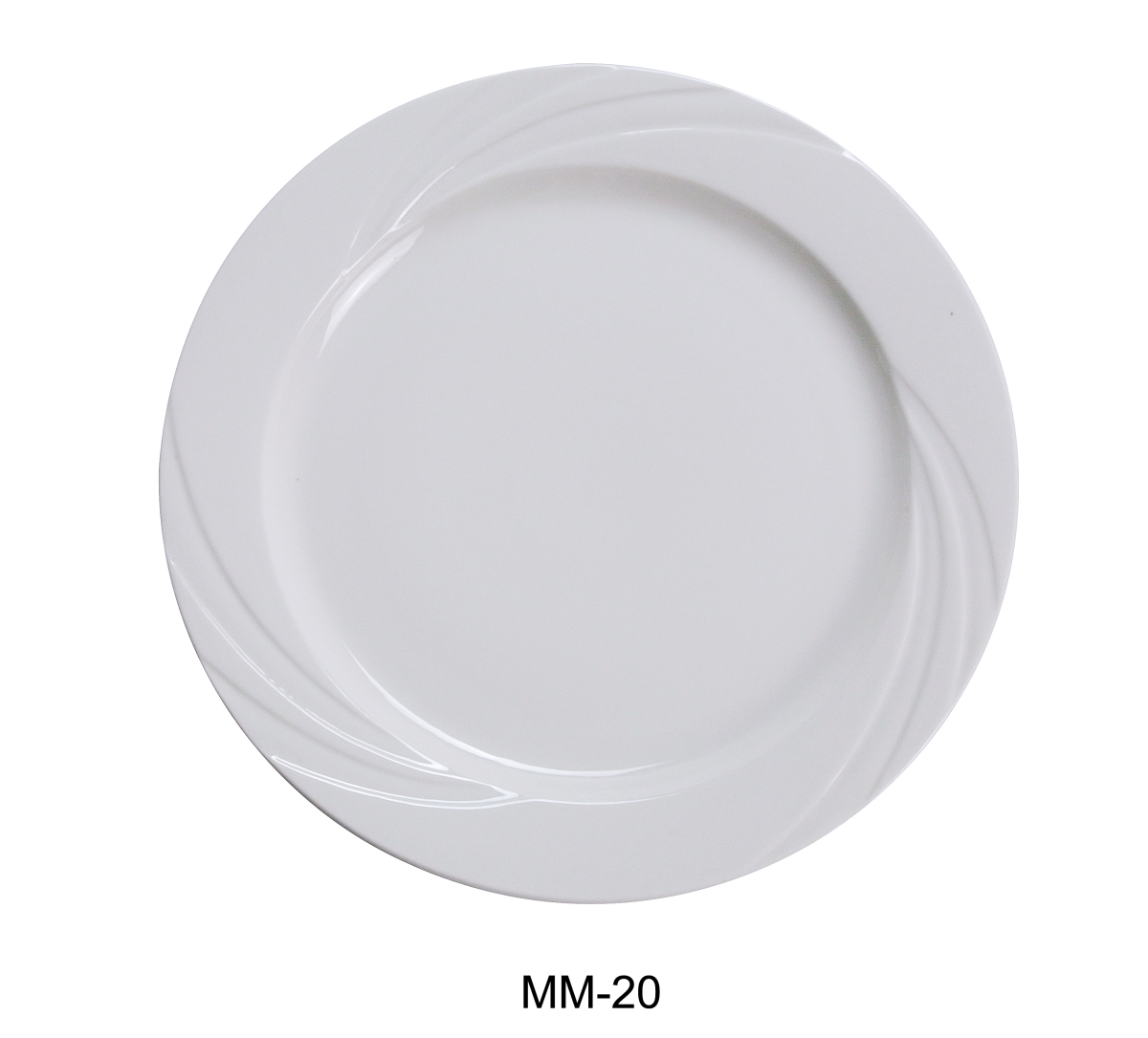 Picture of Yanco MM-20 11.25 in. Miami Porcelain Dinner Plate, Bone White - Pack of 12