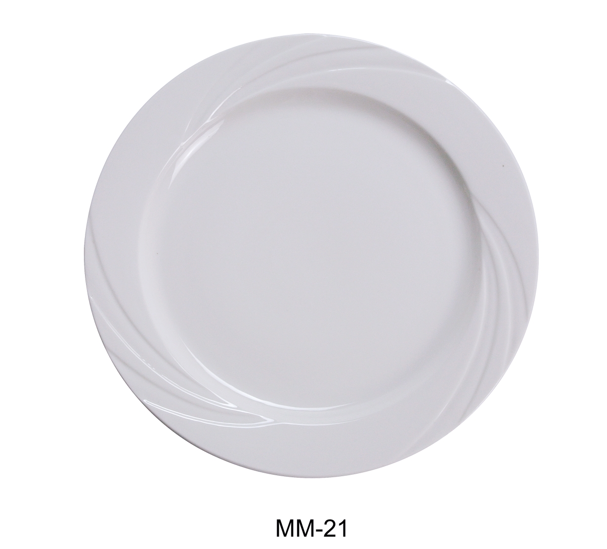 Picture of Yanco MM-21 12 in. Miami Porcelain Dinner Plate, Bone White - Pack of 12