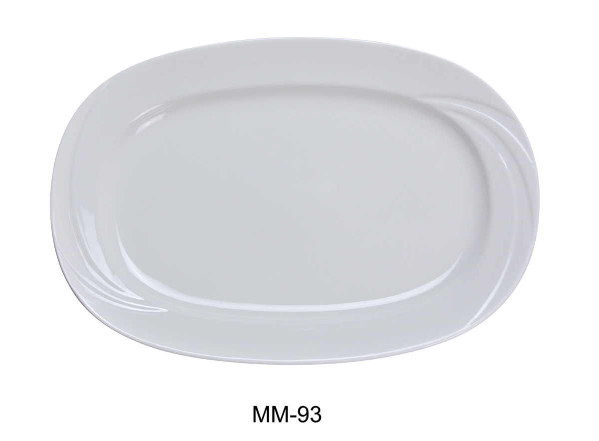 Picture of Yanco MM-93 Porcelain Miami Rectangular Platter, Bone White - 11.75 x 8.5 in. - Pack of 12