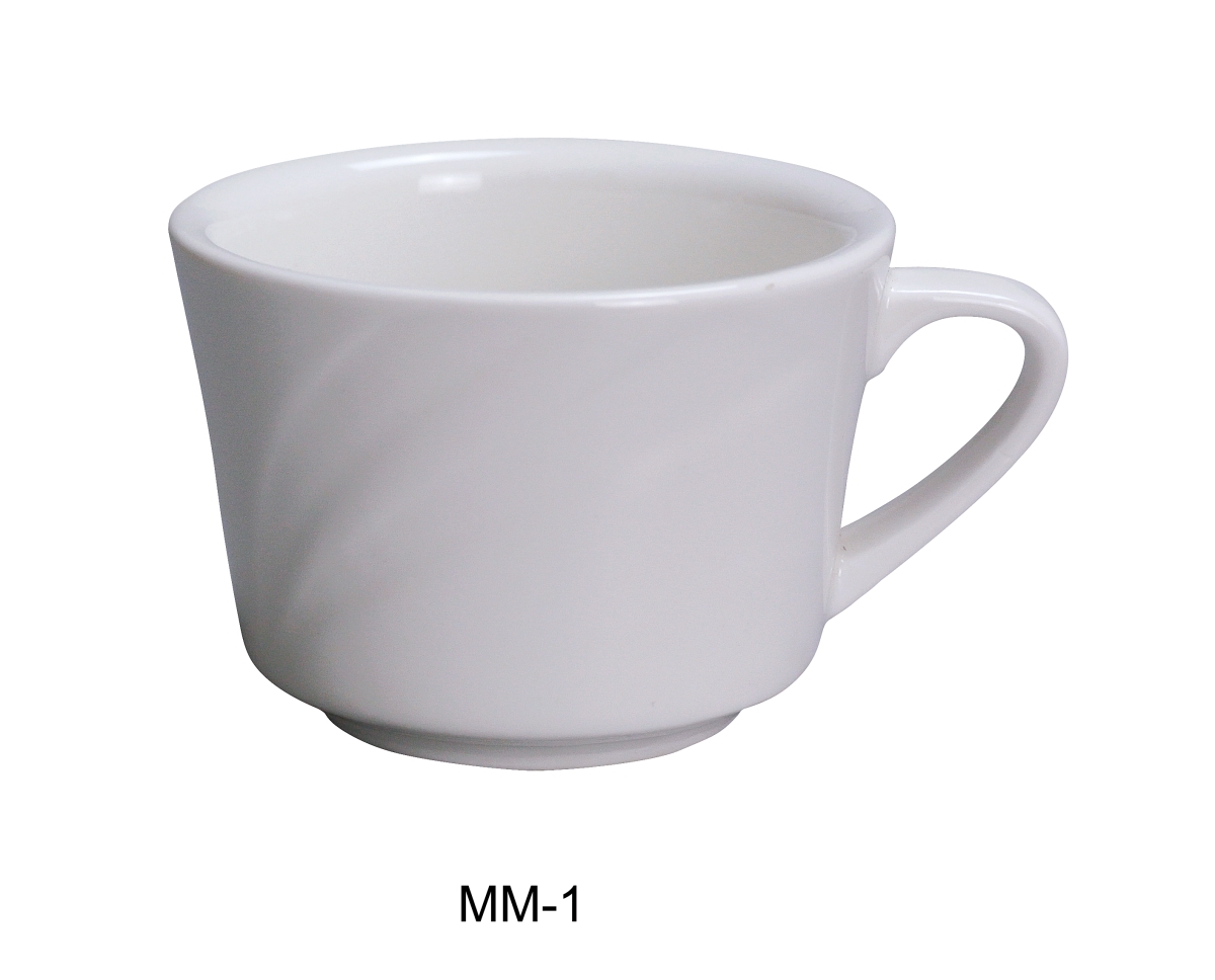 Picture of Yanco MM-1 7.5 oz Miami Coffee & Tea Cup, Bone White - 3.5 in. - Pack of 36