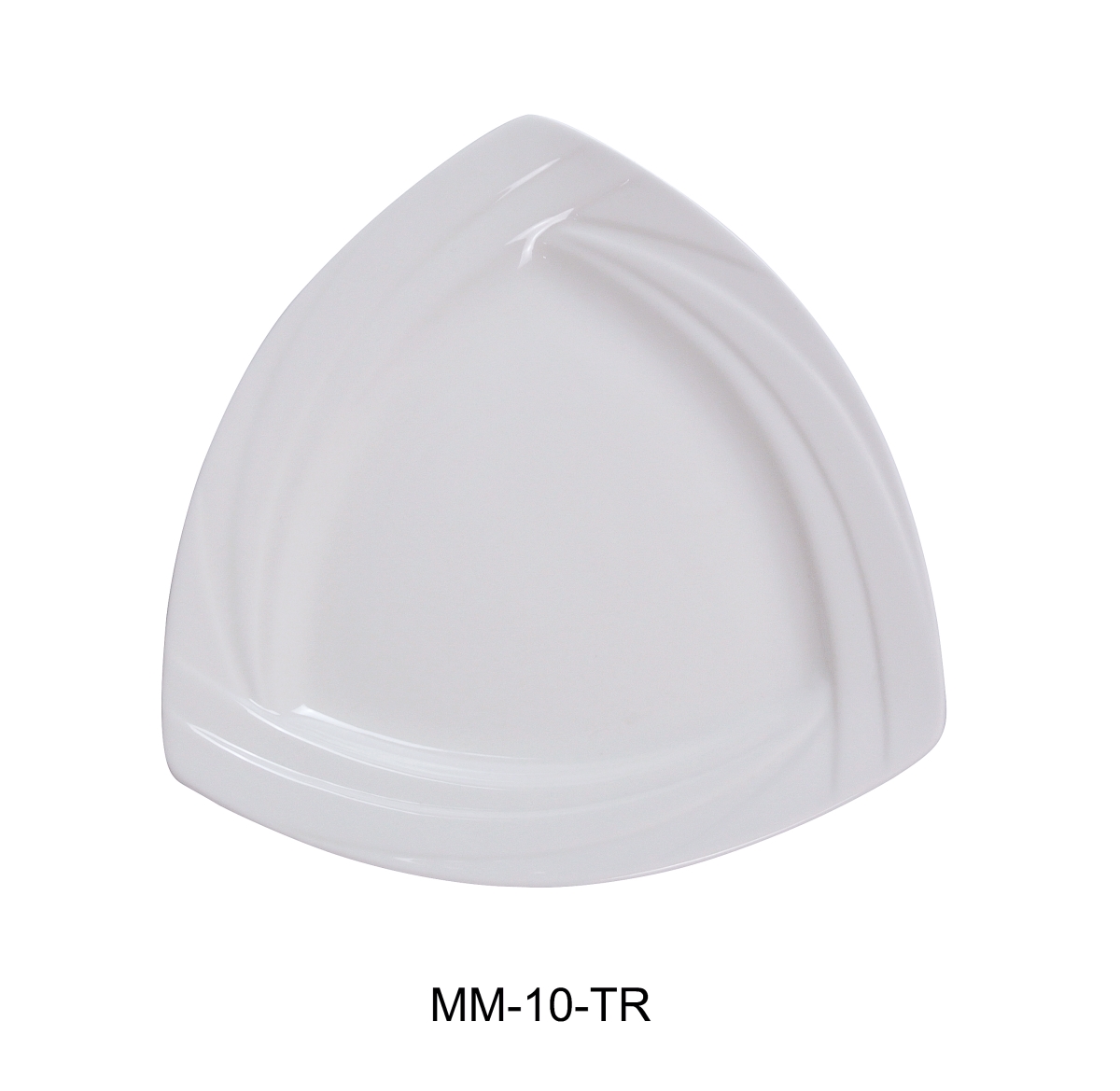 Picture of Yanco MM-10-TR 10 in. Miami Porcelain Triangle Plate, Bone White - Pack of 12