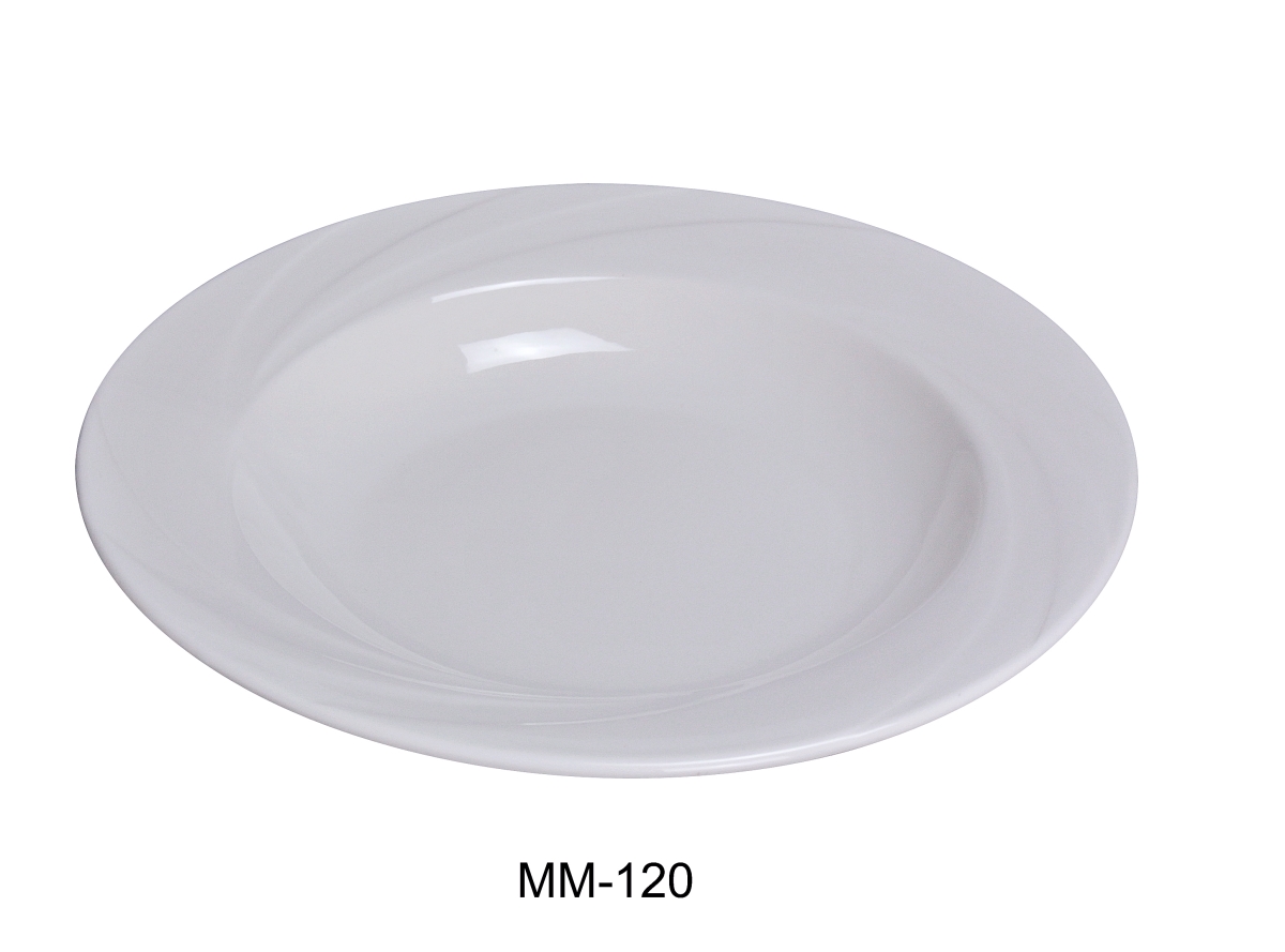 Picture of Yanco MM-12-TR 12 in. Miami Porcelain Triangle Plate, Bone White - Pack of 12