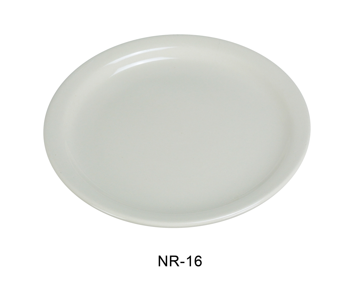 Picture of Yanco NR-16 China Narrow Rim Normandy Plate, American White - 10.5 in. - Pack of 12