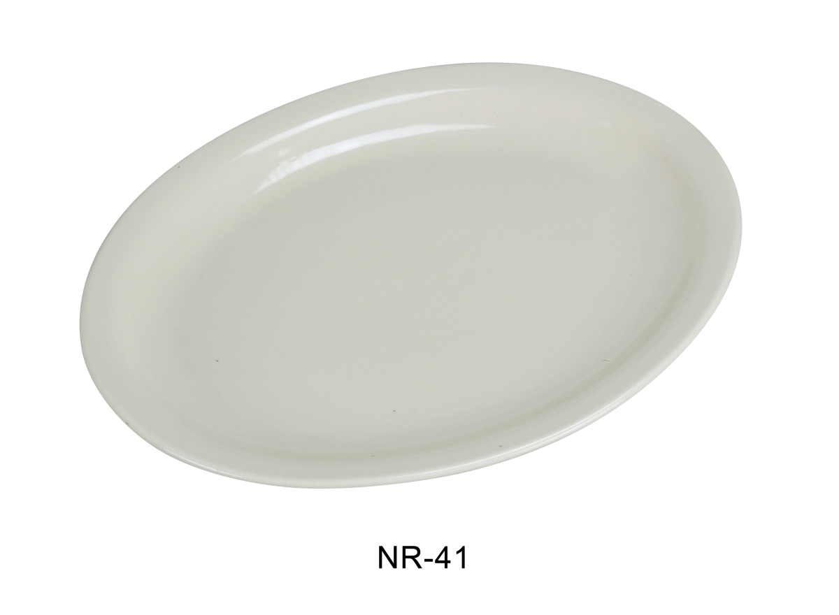 Picture of Yanco NR-41 China Narrow Rim Normandy Platter, American White - 8.625 x 6.25 in. - Pack of 24