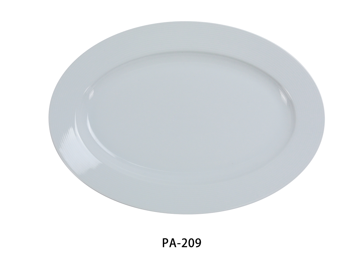 Picture of Yanco PA-209 9.5 x 6.75 in. Porcelain Platter, Super White - Pack of 24