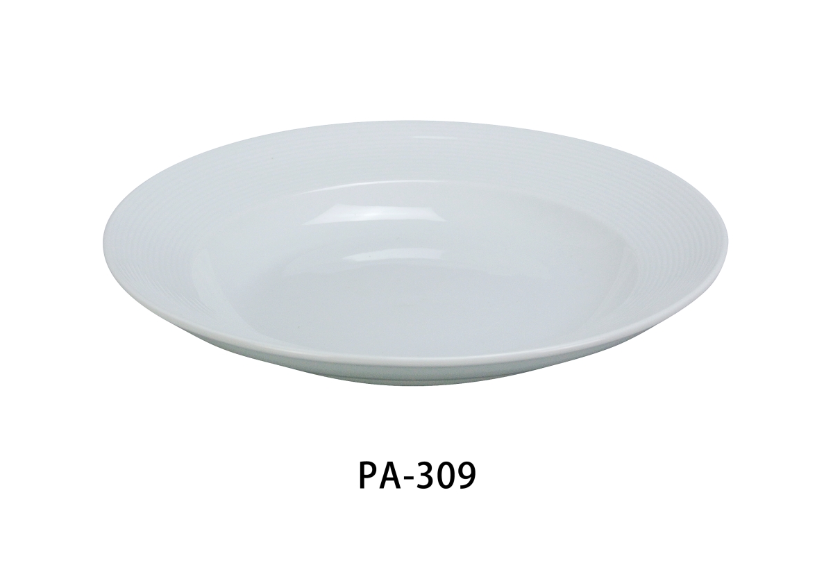 Picture of Yanco PA-309 10 oz Rim Porcelain Soup Bowl, Super White - 9 in. - Pack of 24