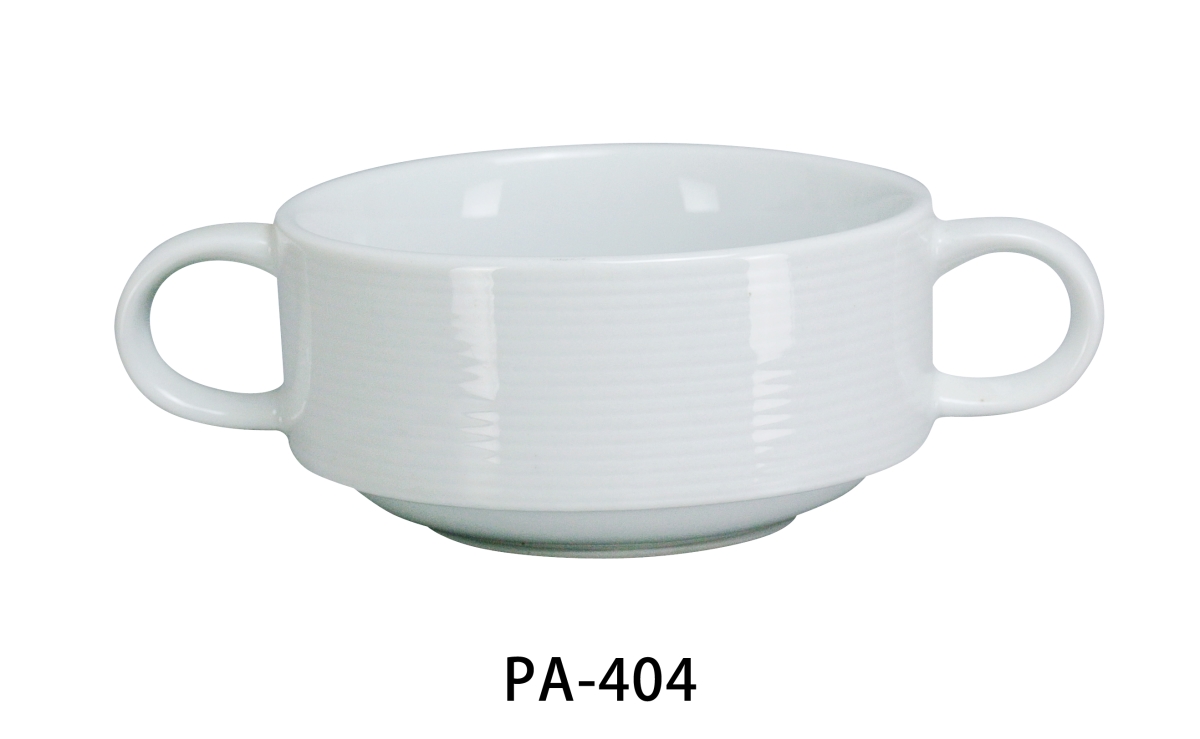 Picture of Yanco PA-404 10-oz Porcelain Bouillon Cup with Handle, Super White - 4 in. - Pack of 36