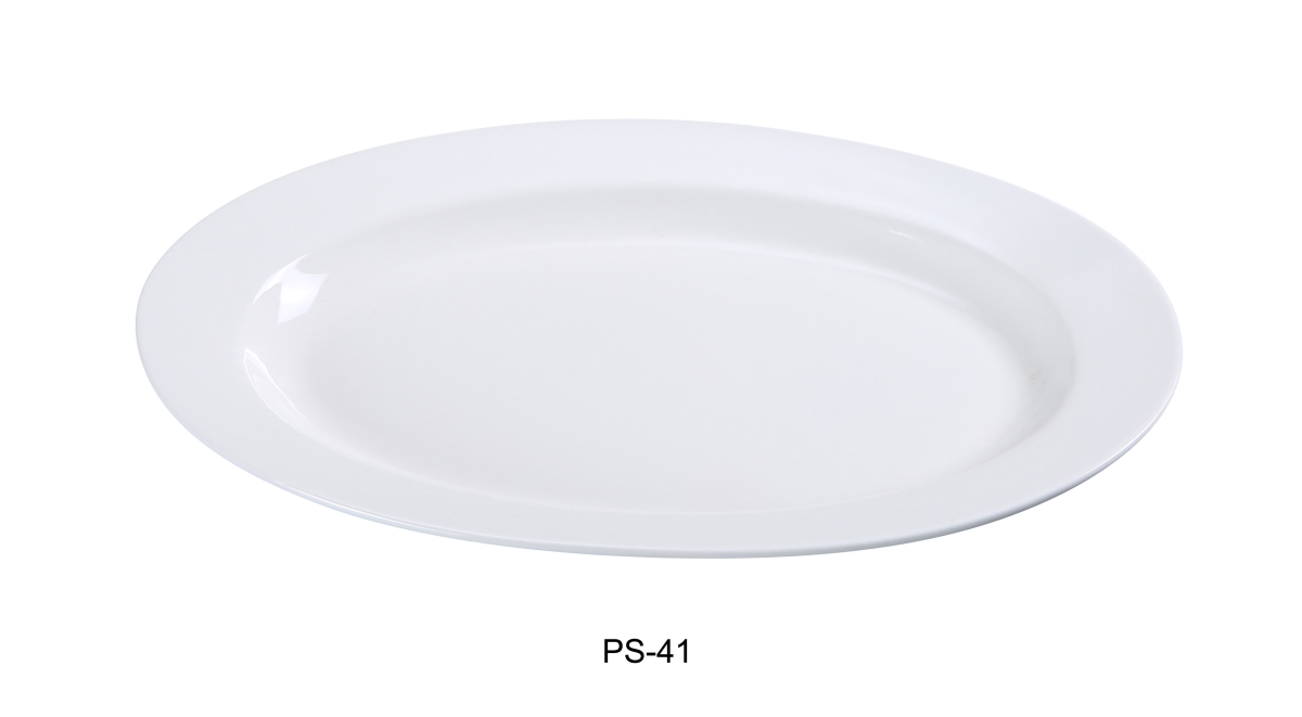 Picture of Yanco PS-41 Porcelain Oval Platter, Bone White - 14 x 9.5 in. - Pack of 12