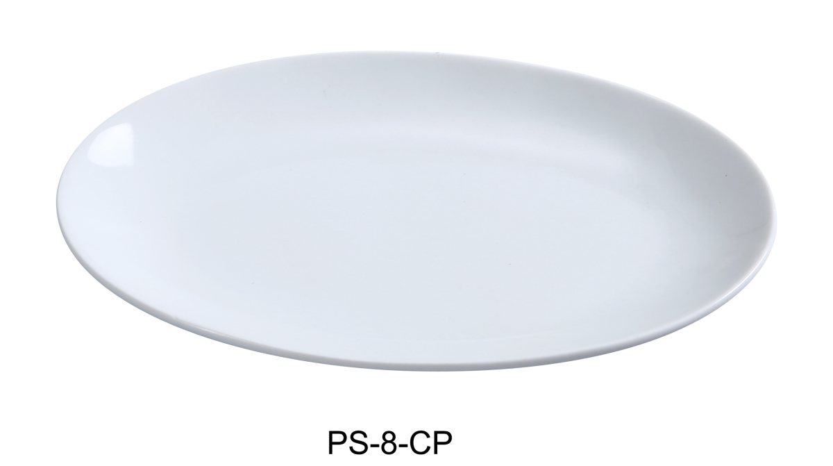 Picture of Yanco PS-8-CP 5.5 x 8 in. Porcelain Coupe Platter, Bone White - Pack of 24