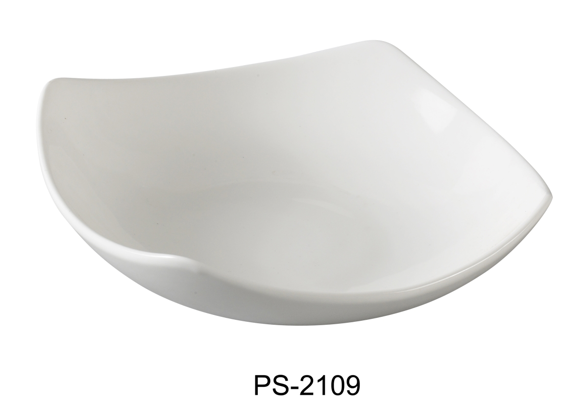 Picture of Yanco PS-2109 9 in. Porcelain Square Bowl, Bone White - 24 oz - Pack of 12