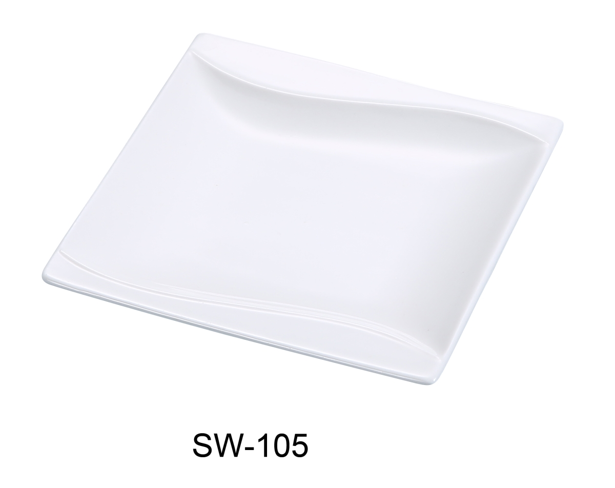 Picture of Yanco SW-105 4.5 in. Porcelain Square Plate, Bone White - Pack of 48
