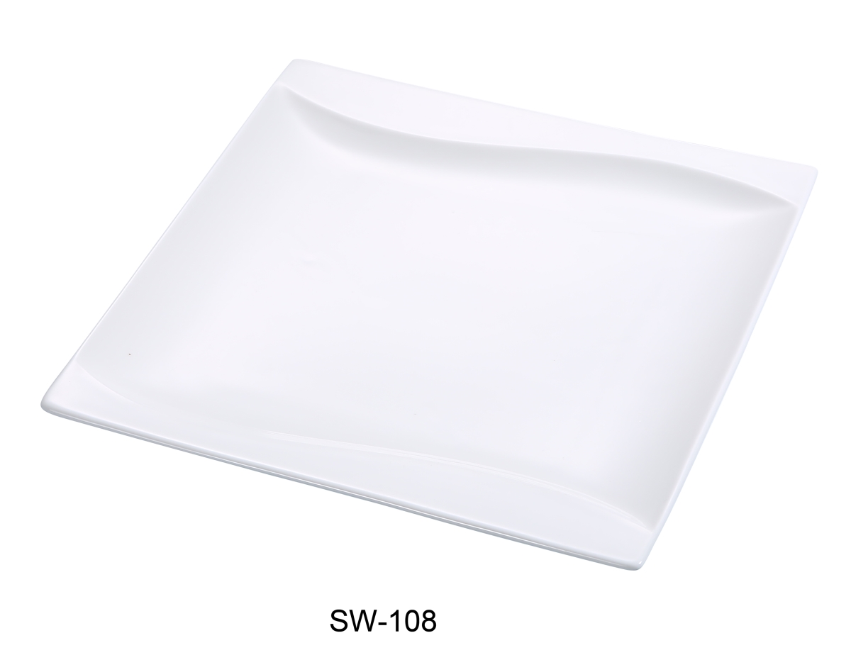Picture of Yanco SW-108 8 in. Porcelain Square Plate, Bone White - Pack of 36