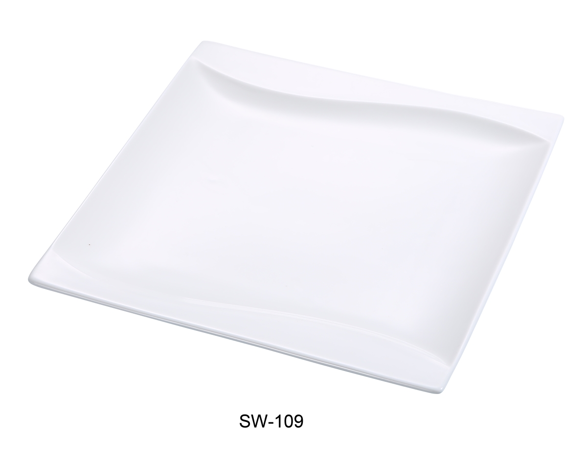 Picture of Yanco SW-109 9 in. Porcelain Square Plate, Bone White - Pack of 24