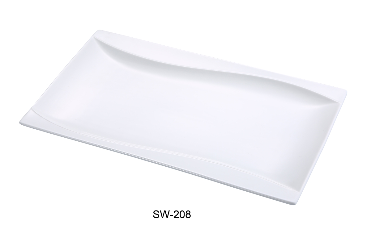 Picture of Yanco SW-208 5 x 7.25 in. Porcelain Rectangular Plate, Bone White - Pack of 24