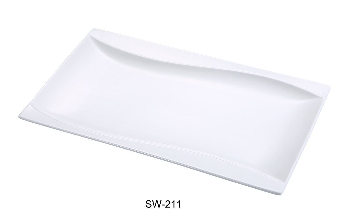 Picture of Yanco SW-211 7 x 11 in. Porcelain Rectangular Plate, Bone White - Pack of 12