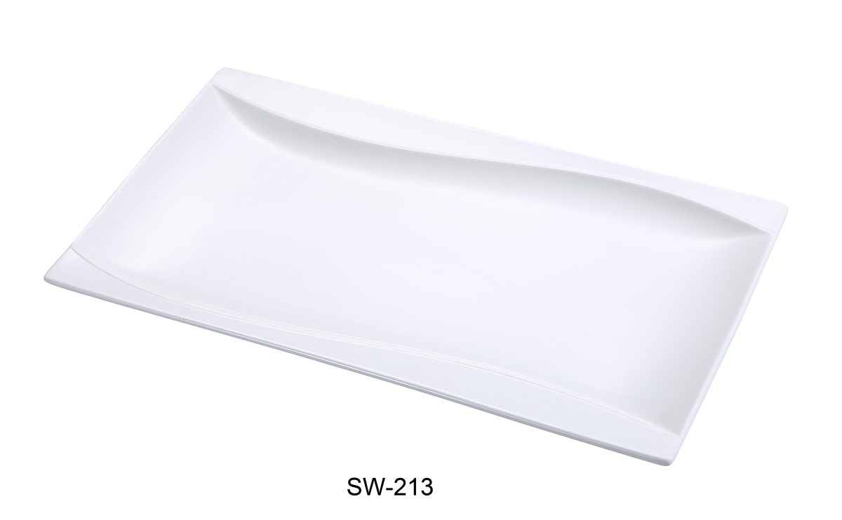 Picture of Yanco SW-213 8.25 x 13 in. Porcelain Rectangular Plate, Bone White - Pack of 12