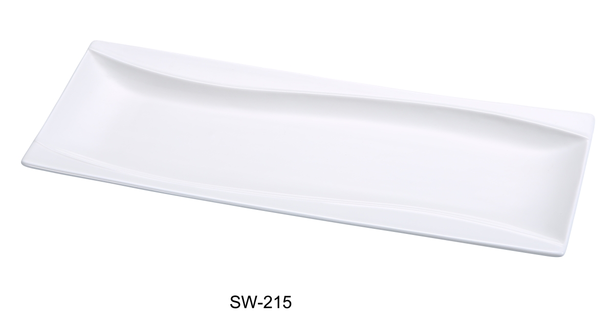 Picture of Yanco SW-215 5.625 x 15 in. Porcelain Rectangular Plate, Bone White - Pack of 12