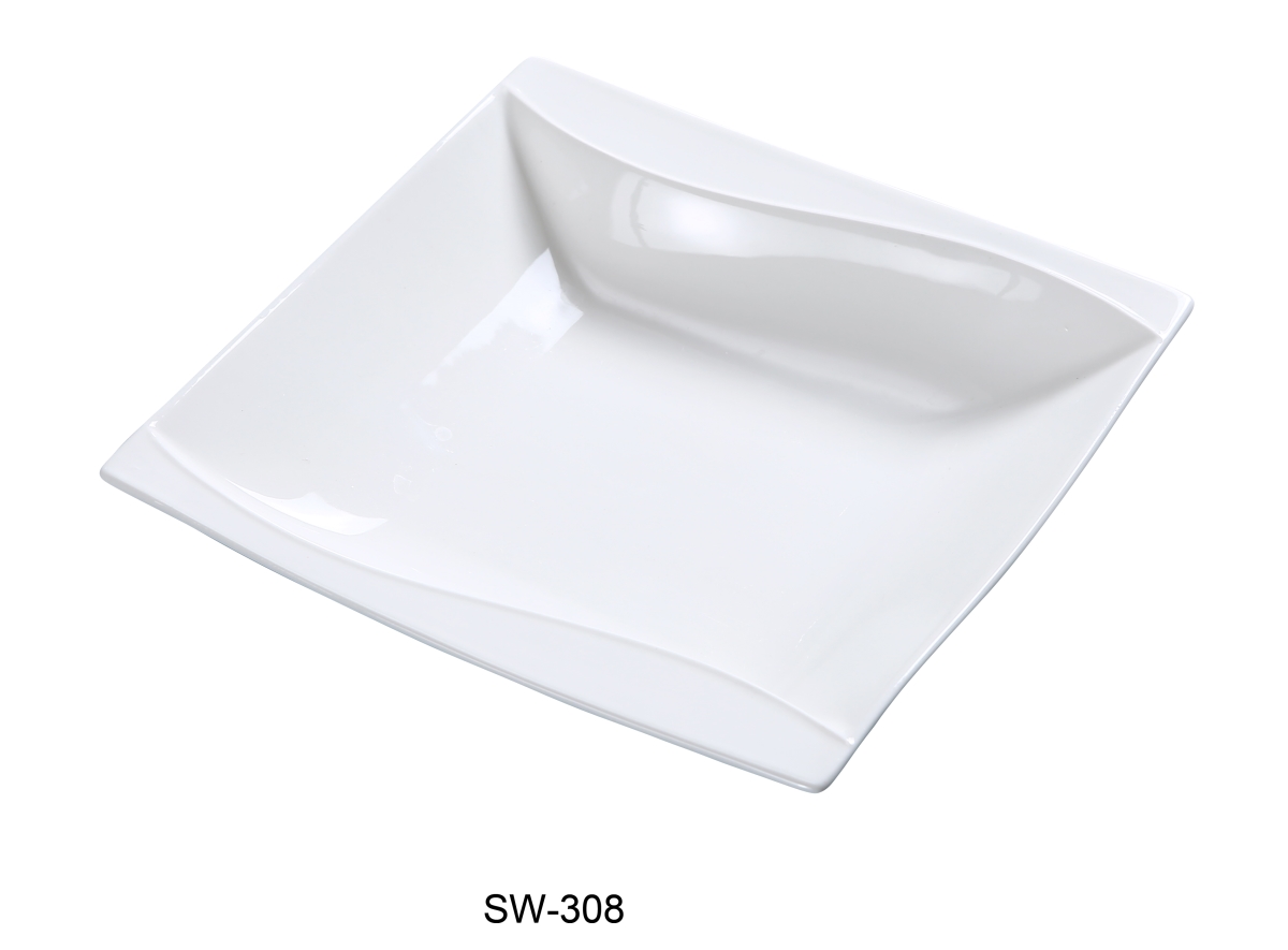 Picture of Yanco SW-308 8 in. Porcelain Square Soup Plate, Bone White - 15 oz - Pack of 24