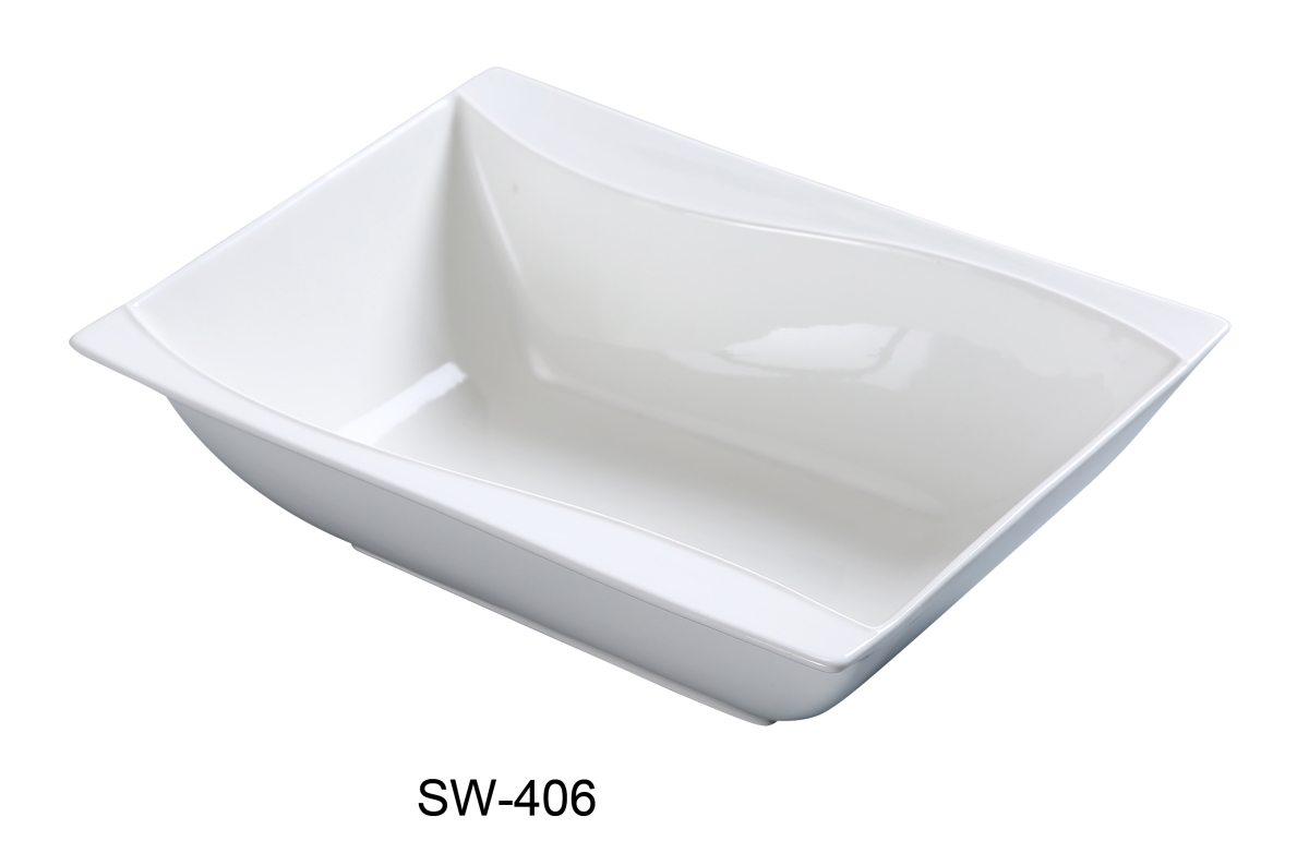 Picture of Yanco SW-406 4.5 x 6 in. Porcelain Rectangular Bowl, Bone White - 8 oz - Pack of 36