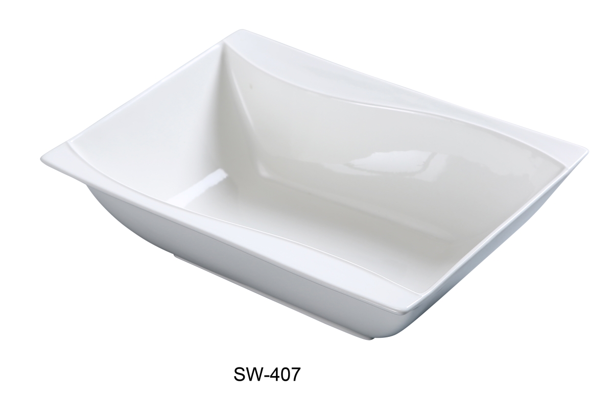 Picture of Yanco SW-407 5.5 x 7.25 in. Porcelain Rectangular Bowl, Bone White - 15 oz - Pack of 24