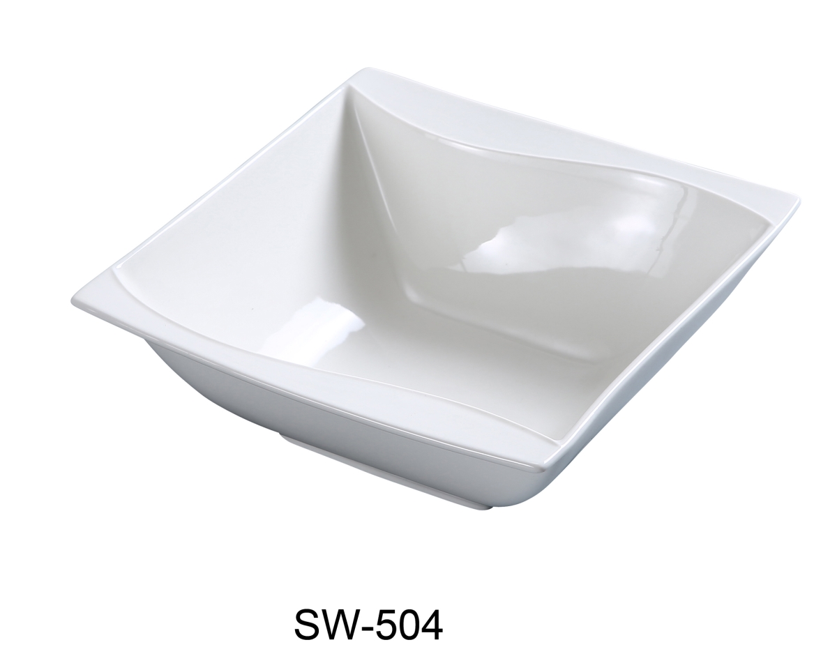 Picture of Yanco SW-504 4 in. Porcelain Dessert Square Bowl, Bone White - 5 oz - Pack of 36