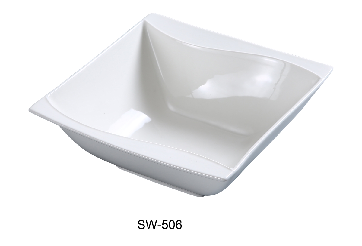 Picture of Yanco SW-506 5.5 in. Porcelain Salad Square Bowl, Bone White - 15 oz - Pack of 36