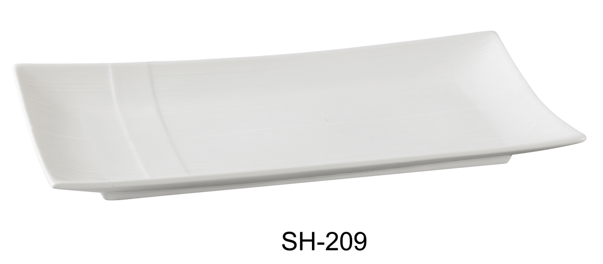 Picture of Yanco SH-209 94.5 x 0.5 in. Porcelain Rectangular Plate, Bone White - Pack of 36