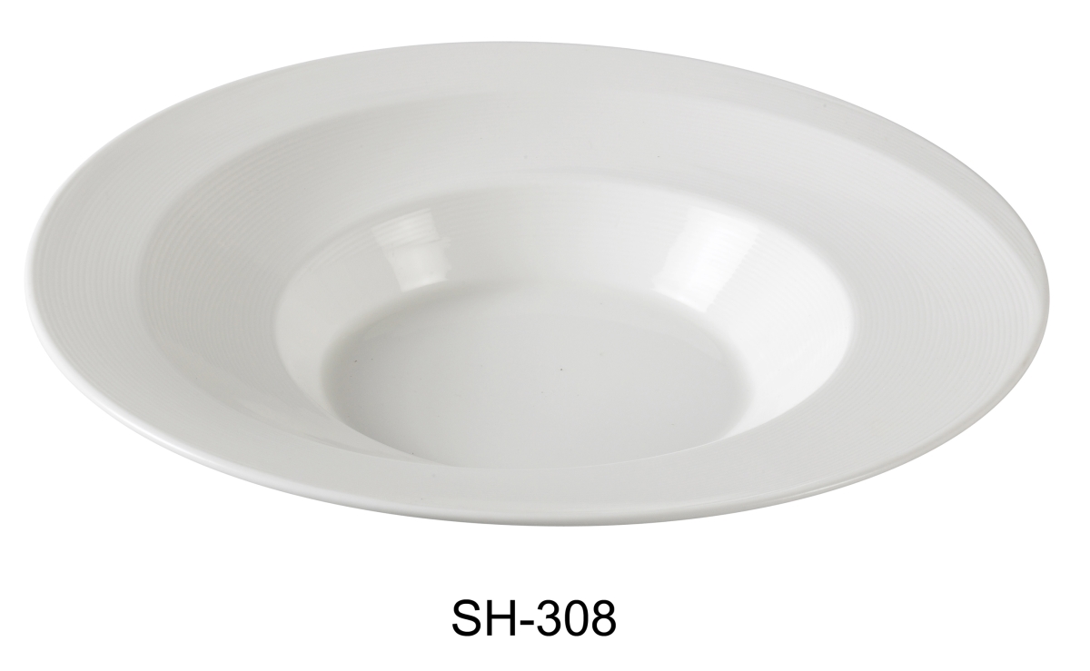 SH-308 9 in. Porcelain Soup Plate, Bone White - 12 oz - Pack of 24