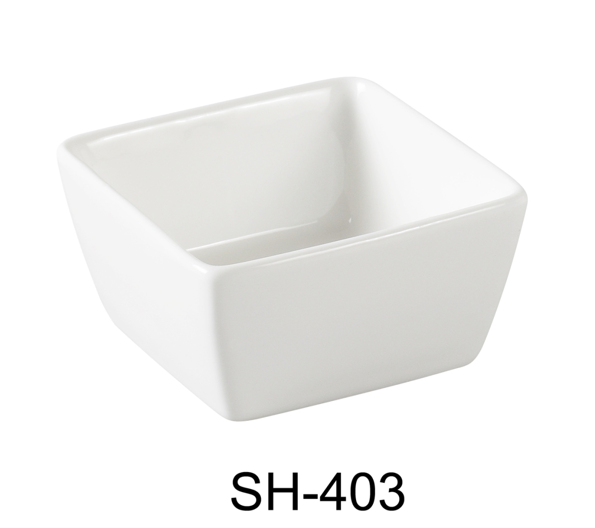Picture of Yanco SH-403 3 in. Porcelain Square Sauce Dish, Bone White - 4 oz - Pack of 48
