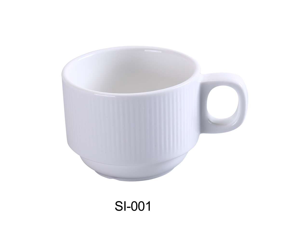 Picture of Yanco SI-001 3.125 in. Siena Porcelain Coffee & Tea Cup, Bone White - 7 oz - Pack of 36