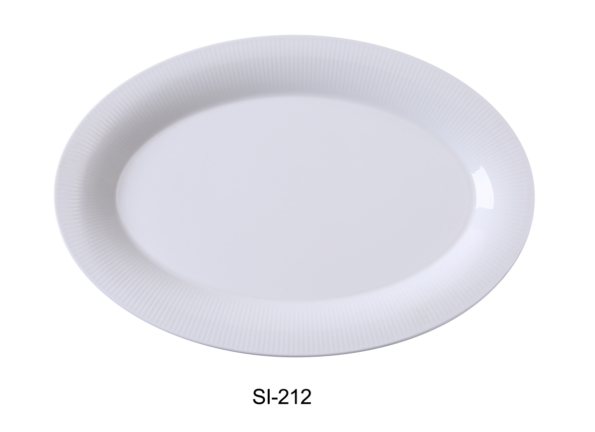 Picture of Yanco SI-212 12 x 8.75 in. Siena Porcelain Platter, Bone White - Pack of 12