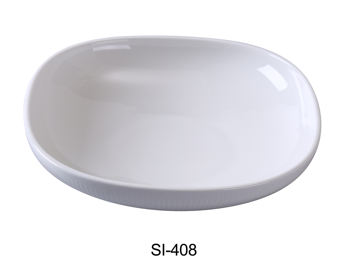 Picture of Yanco SI-408 8 in. Siena Porcelain Square Bowl, Bone White - 24 oz - Pack of 24