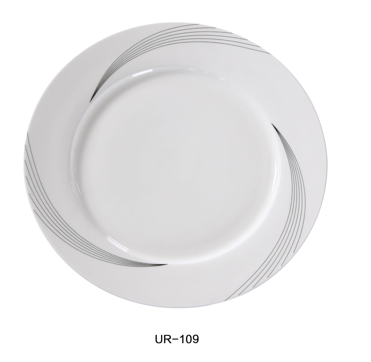 Picture of Yanco UR-109 9 in. Dia. Porcelain Dinner Plate, Bone White - Pack of 24