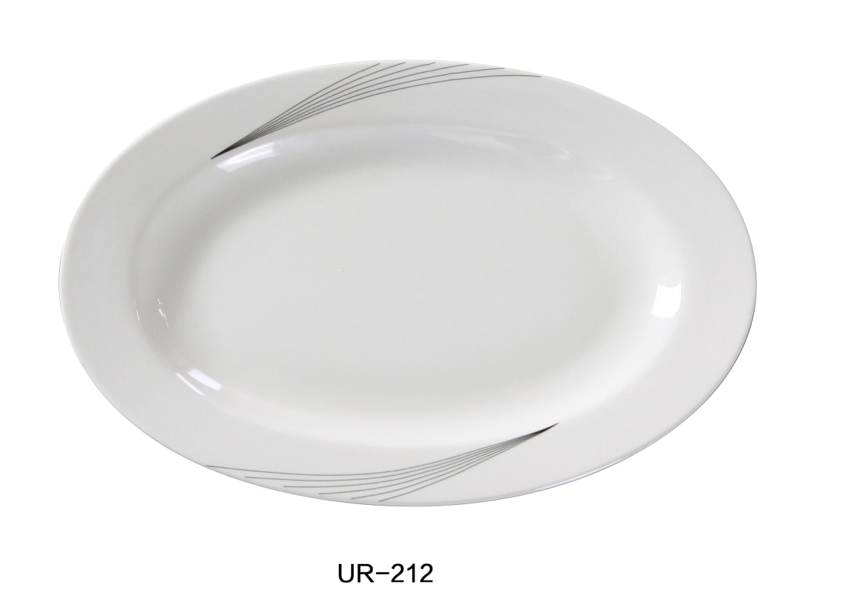 Picture of Yanco UR-212 8.5 x 12 in. Porcelain Platter, Bone White - Pack of 12