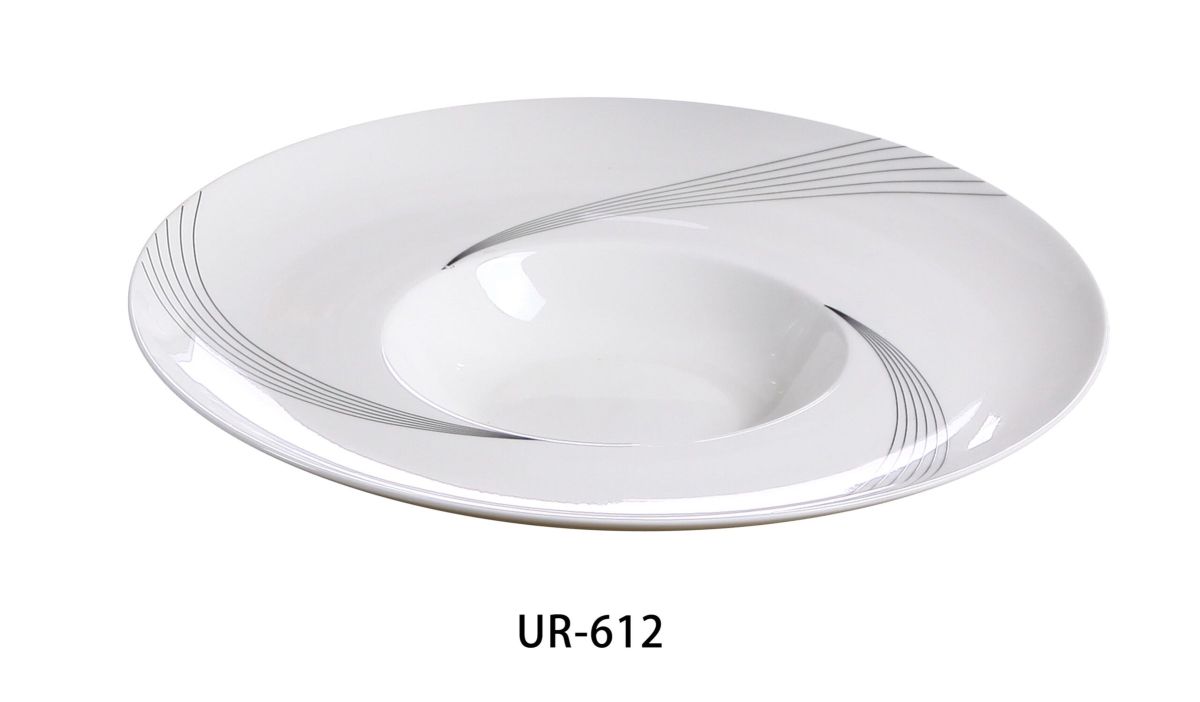 Picture of Yanco UR-612 12 in. Porcelain Dessert Plate, Bone White - Pack of 12