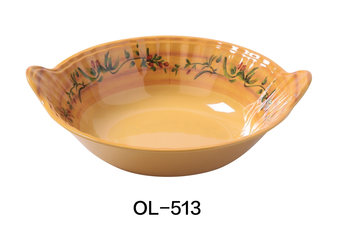 Picture of Yanco OL-513 12 x 4 x 13.5 in. Olive Melamine Bowl with Handle - 3 qt. - Pack of 6