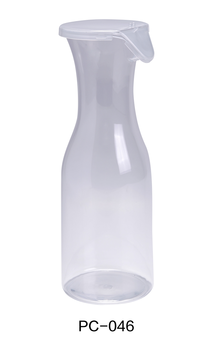 Picture of Yanco PC-046 11 x 3.75 in. Dia. Plastic Wine & Juice Decanter with Lid, Clear - 46 oz - Pack of 12