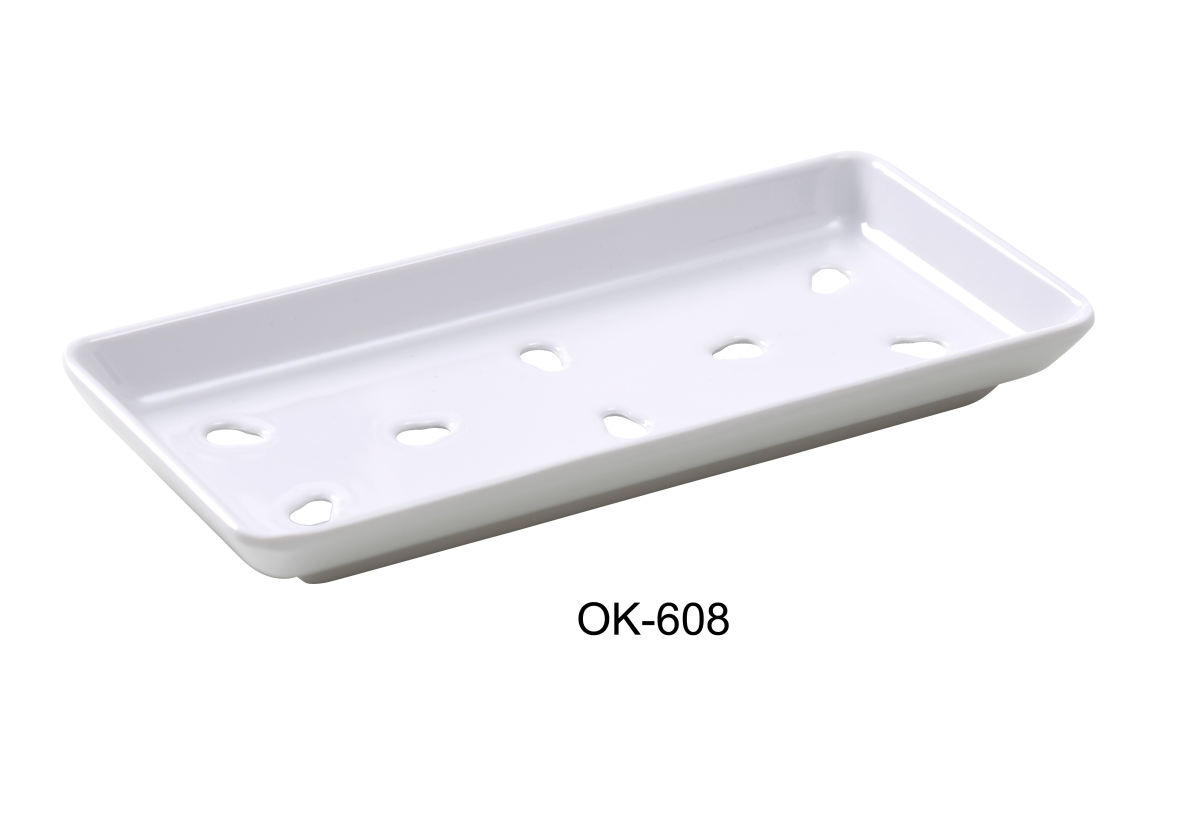 Picture of Yanco OK-608 8 x 3.75 in. Osaka Melamine Rectangular Food Container, White - Pack of 48