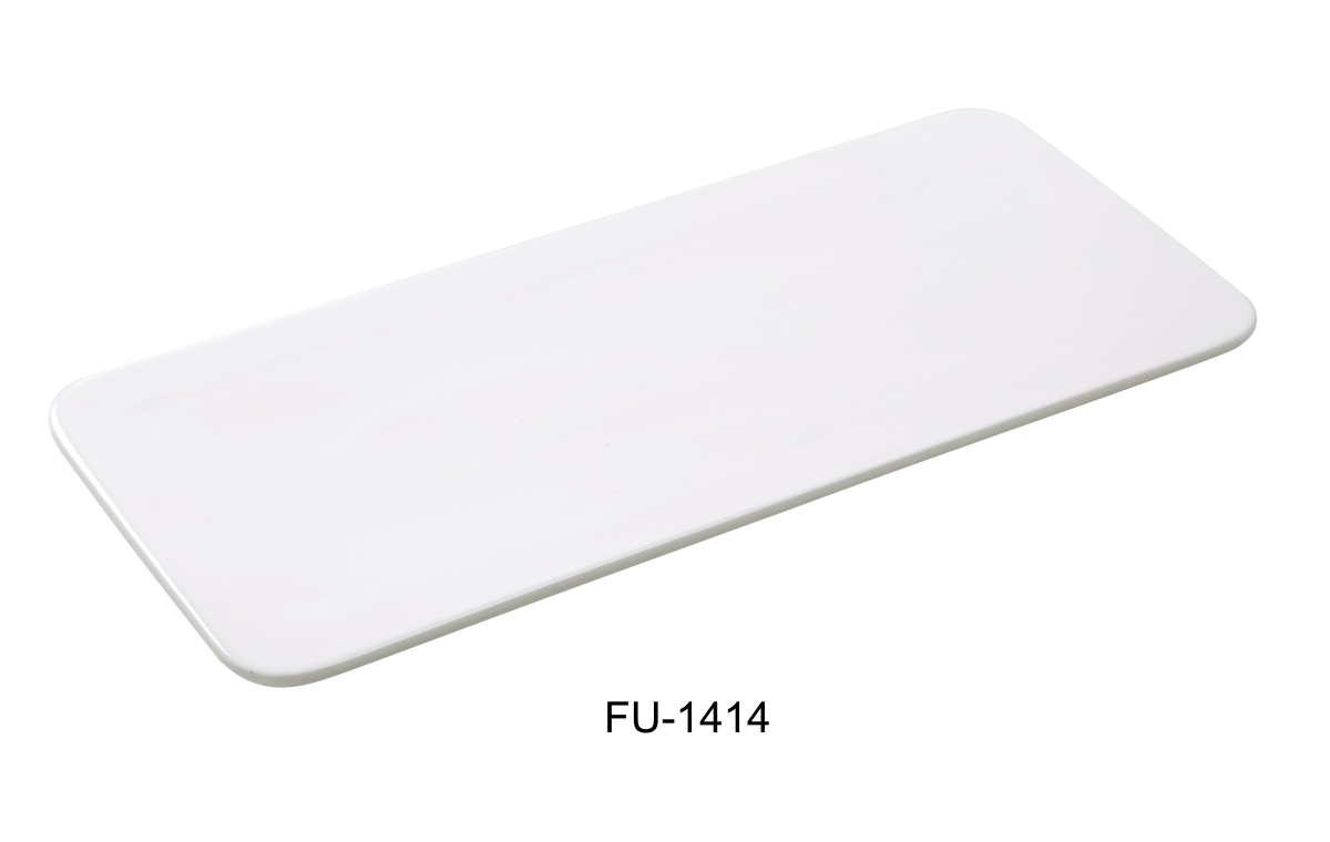 Picture of Yanco FU-1414 14 x 6.5 in. Fuji Porcelain Rectangular Display Plate, Bone White - Pack of 12