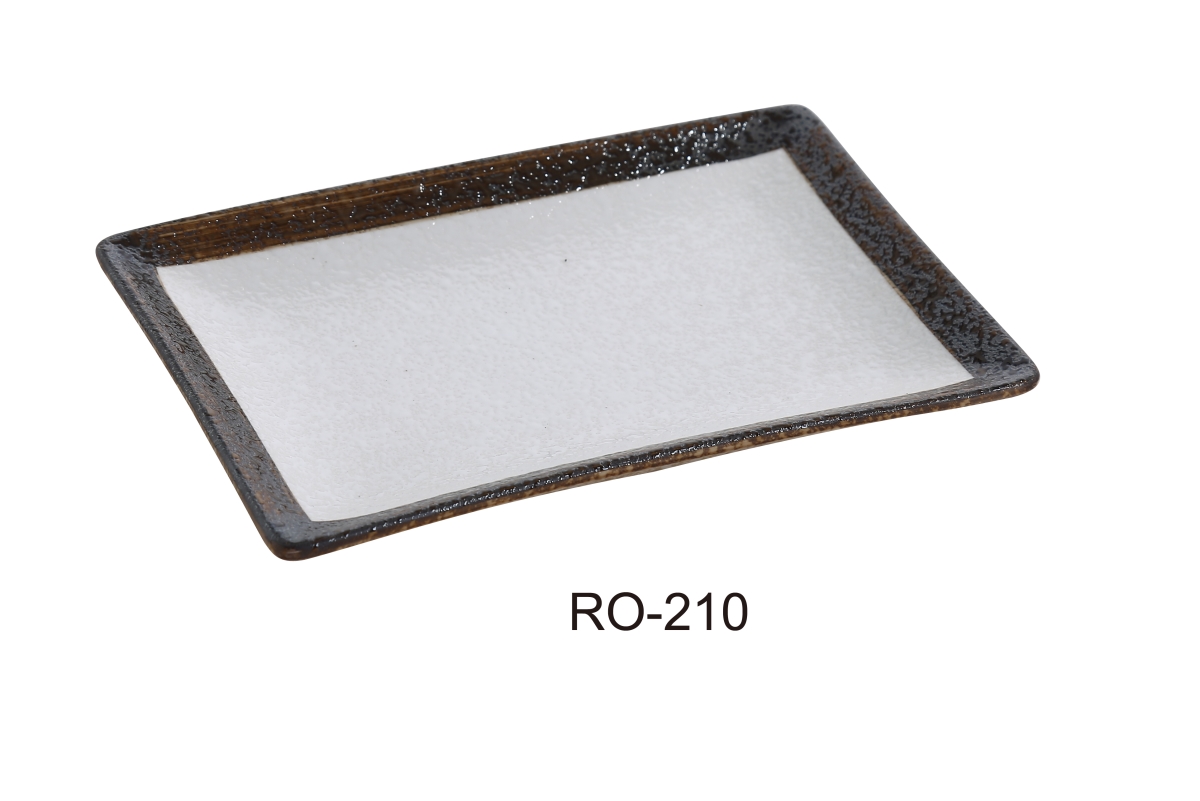 Picture of Yanco RO-210 10 x 7 in. Rockeye Rectangular Two-Tone China Plate - Pack of 24
